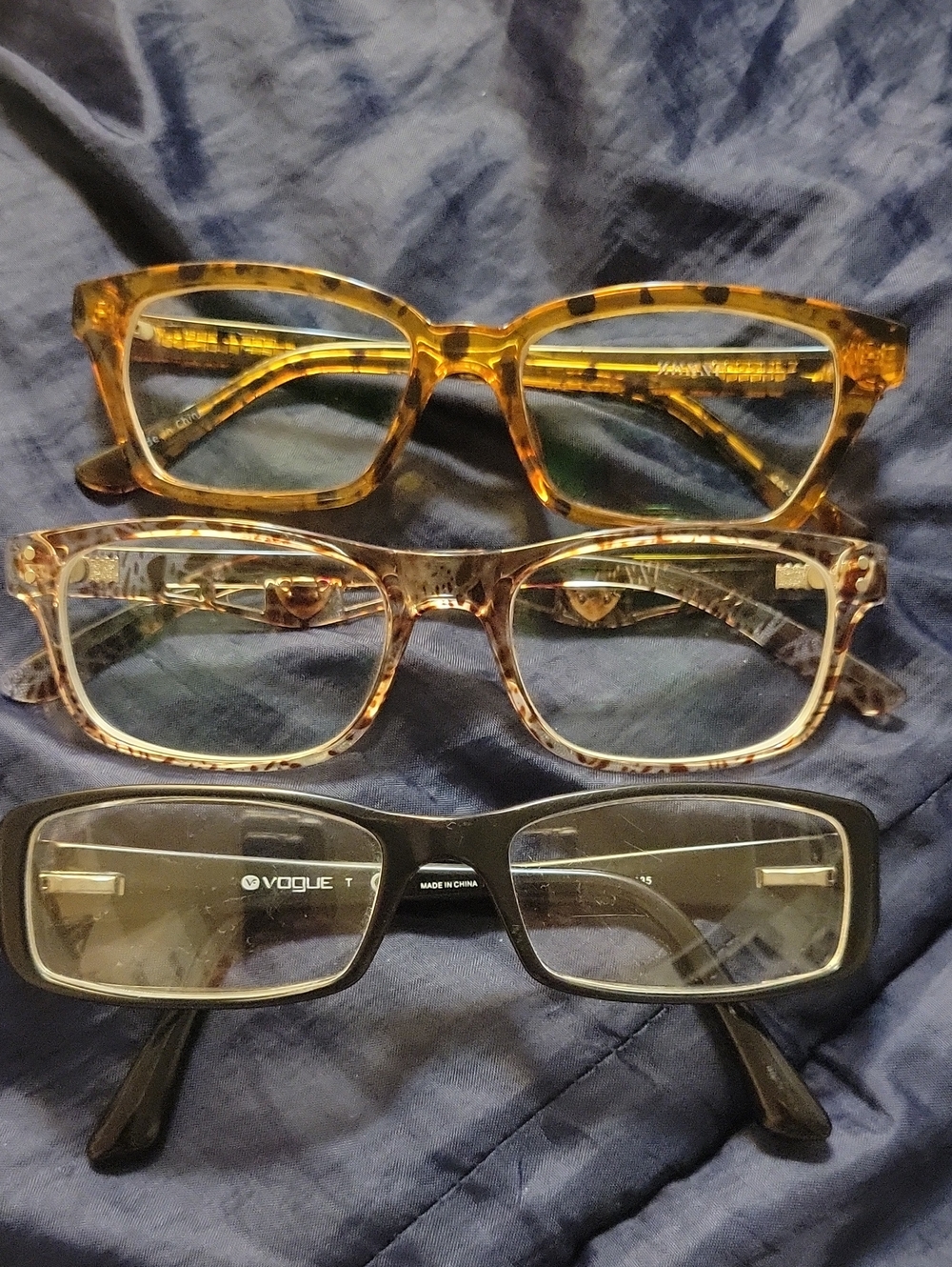 3 Pair Eyeglasses: Prescriptions, Frames Vary